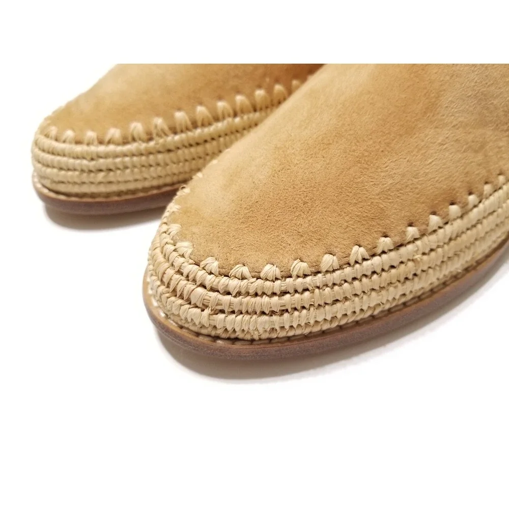 Vince Jalen Suede Leather Espadrille Flat Loafer Roasted Cashew NIB Size 9 $295